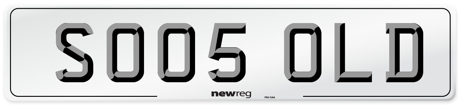 SO05 OLD Number Plate from New Reg